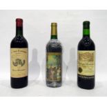 Chateau Lanessan 1955 Medoc, Chateau Ramonet 1972, and another bottle La Baccanale vin du qualite (