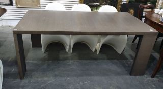 20th century rectangular dining table in a grey stained finished, 180cm x 90cm