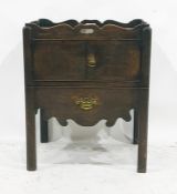 An 18th century tray-top commode, the double doors above single drawer, square section chamfered