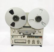 Teac X10 reel to reel tape recorder with box of 1/4 inch tape some with organ music in good