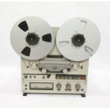 Teac X10 reel to reel tape recorder with box of 1/4 inch tape some with organ music in good