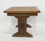 Early 20th century oak rectangular extending dining table