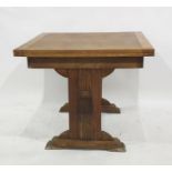 Early 20th century oak rectangular extending dining table