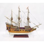 Handmade tall masted model ship