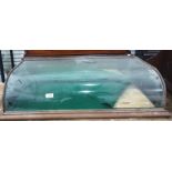 Table-top display cabinet, mahogany framed with curved glass mirrored back, 78cm x 19cm  Condition