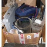 Assorted vases, painted jug etc (1 box)