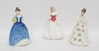 Three Royal Doulton figures comprising: Alice, HN4111, Helen, HN3601, both modelled by M.M. Pedley