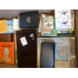 Box of assorted playing cards and other items