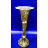 19th century gilt and clear vase, circular and panelled with everted rim, tapering relief