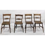 Set of four elm seated Oxford bar back chairs (4)