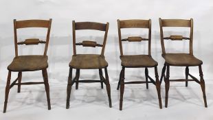 Set of four elm seated Oxford bar back chairs (4)
