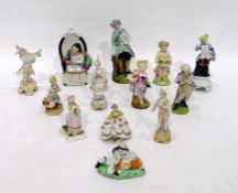 Quantity 19th century and later porcelain figures and miniature figure including porcelain figure of