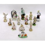 Quantity 19th century and later porcelain figures and miniature figure including porcelain figure of