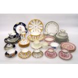 Various English porcelain part tea and coffee services, to include an apricot-ground service with