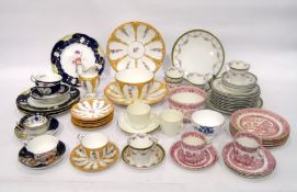 Various English porcelain part tea and coffee services, to include an apricot-ground service with