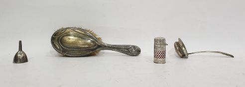 Birmingham silver cased scent bottle with scrolling foliate decoration, the hinged top opening to