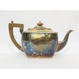 George V silver teapot, Chester 1918 (maker's marks rubbed), 17.6 troy oz