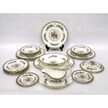 A Coalport 'Ming Rose' pattern part dinner-service, for six people, 20th century, printed blue