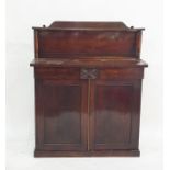 19th century mahogany chiffonier raised to plinth base