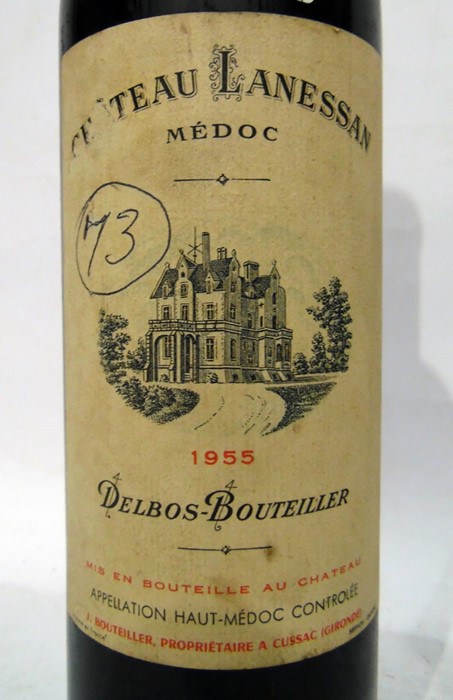 Chateau Lanessan 1955 Medoc, Chateau Ramonet 1972, and another bottle La Baccanale vin du qualite ( - Image 2 of 4