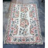 Kashmiri hand stitched wool chain rug, 116cm x 113