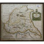 Map after Robert Morden, East Riding and Yorkshire ,some foxing and a Strip map Pickering to