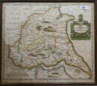 Map after Robert Morden, East Riding and Yorkshire ,some foxing and a Strip map Pickering to