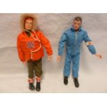 Two Action men with clothes and accessories circa 1986