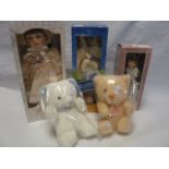 Four Leonardo collection porcelain dolls, a regency collection collectable doll, Windsor