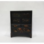 Chinoiserie decorated table-top chest of assorted drawers