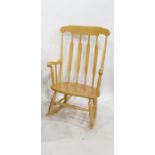 20th century beech framed stickback rocking chair,