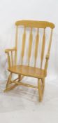 20th century beech framed stickback rocking chair,