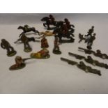 Quantity of diecast model soldiers, guardsmen, mounties etc, various makers (1 box)