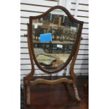 19th century shield-shaped dressing table swing mirror