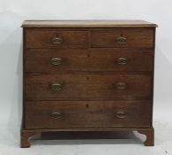 18th century oak chest of drawers with applied moulded edge, above two short over three long