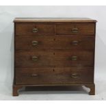 18th century oak chest of drawers with applied moulded edge, above two short over three long