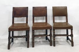 Set of six early 20th century oak framed dining chairs (6)