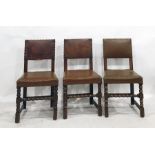 Set of six early 20th century oak framed dining chairs (6)