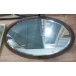 Three assorted mirrors to include a 19th century mahogany oval framed mirror (3)