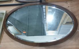 Three assorted mirrors to include a 19th century mahogany oval framed mirror (3)