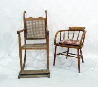 Cane seated and backed nursing chair, a ladderback chair and another chair  (3)