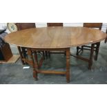 Early 20th century oak gateleg dining table