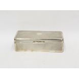 Birmingham silver cigarette box, lined, with contents of assorted Chinese mother-of-pearl counters