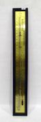 FCC reproduction mahogany and brass finish thermometer, wall mounting