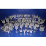 Waterford cut glass part suite of wines and tumblers to include eight hocks, seven red wine, five
