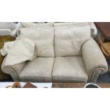 Duresta three-seat and two-seat sofas in a cream-coloured foliate patterned upholstery (2) Condition
