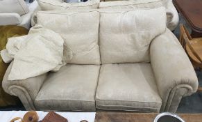 Duresta three-seat and two-seat sofas in a cream-coloured foliate patterned upholstery (2) Condition