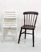 Set of four garden chairs and an elm seated stickback chair (5)