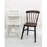 Set of four garden chairs and an elm seated stickback chair (5)