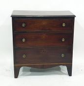Victorian style mahogany sideboard with pair of panelled doors above plinth base, 120cm wide